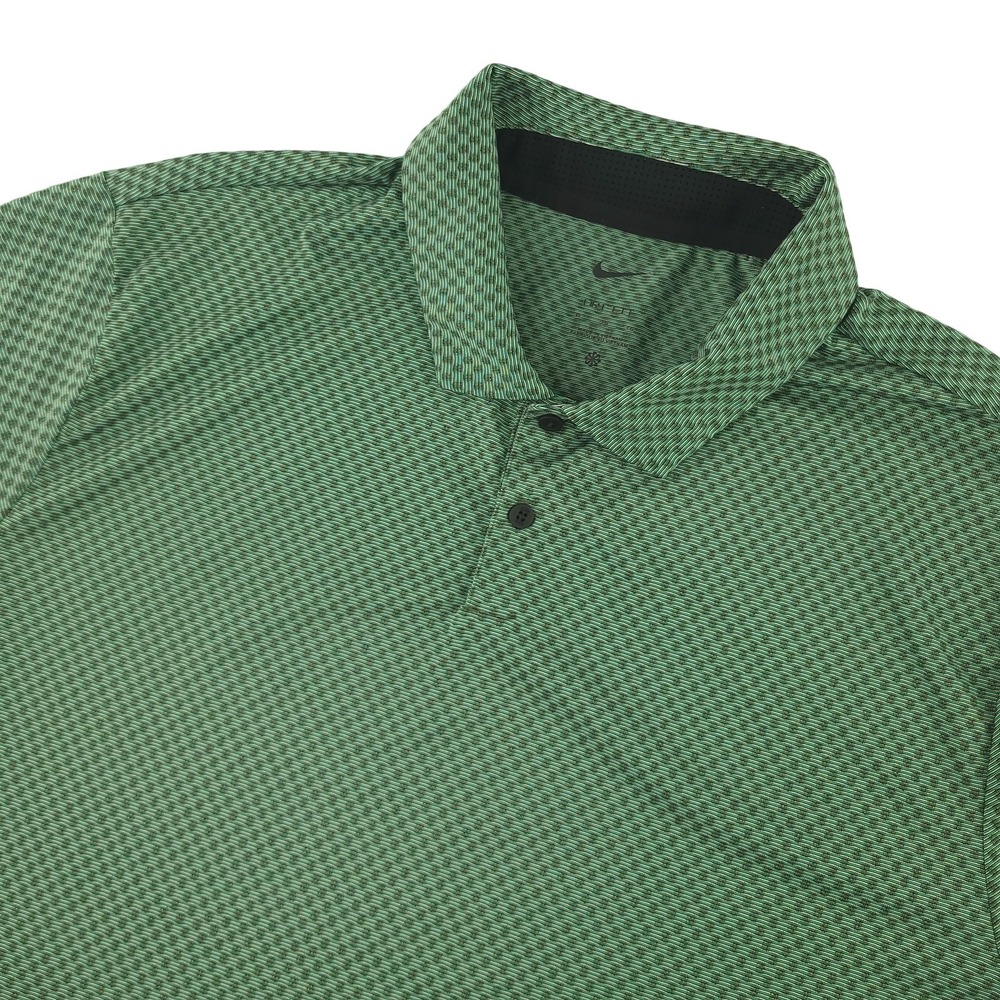 Nike Dri-FIT Polo Shirt Mens XL Green Check Logo Golf Performance Stretch Top